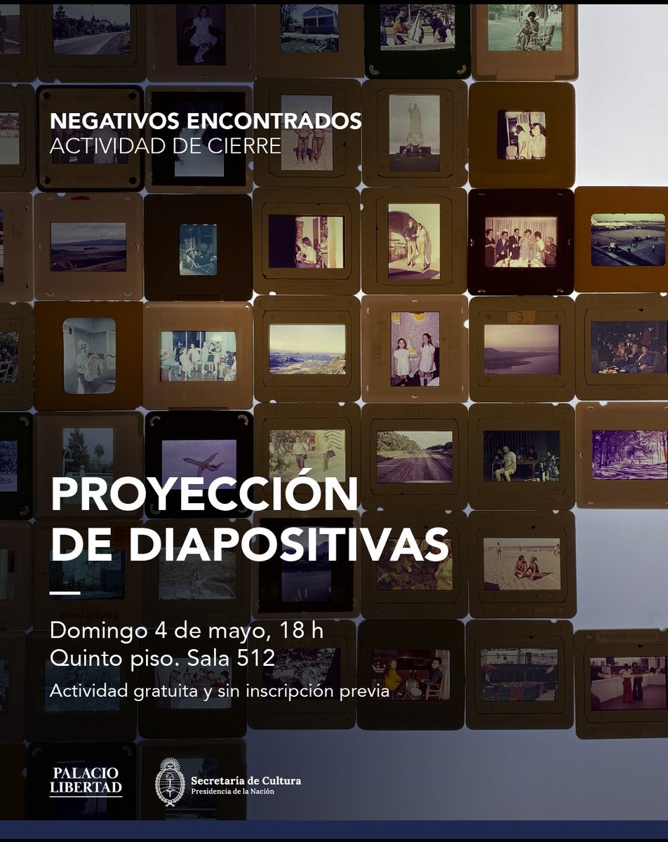 NegativosEncontrados (@negencontrados) on Twitter photo Recuerden que <a href="/libertadpalacio/">Palacio Libertad</a> está cerrado este finde.
Pueden visitar nuestra expo el miércoles 30 de Abril. Y 2/3/4 de Mayo.
El Domingo 4 terminamos con proyección de diapos están todos bienvenidos y toda difusión es bienvenida. Recuerden que <a href="/libertadpalacio/">Palacio Libertad</a> está cerrado este finde.
Pueden visitar nuestra expo el miércoles 30 de Abril. Y 2/3/4 de Mayo.
El Domingo 4 terminamos con proyección de diapos están todos bienvenidos y toda difusión es bienvenida.
