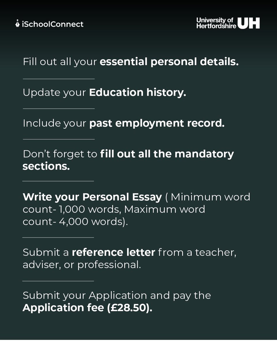 iSchoolConnect's tweet photo. Applying to the University of Hertfordshire? 🎓
Here are 7 essentials you can’t miss! ✅✍️

Need help?
Visit : https://t.co/uZ9YVCu8nm

#StudyInUK #Hertfordshire #ApplicationTips #iSchoolConnect #InternationalStudents https://t.co/VQ1mNLFmZz