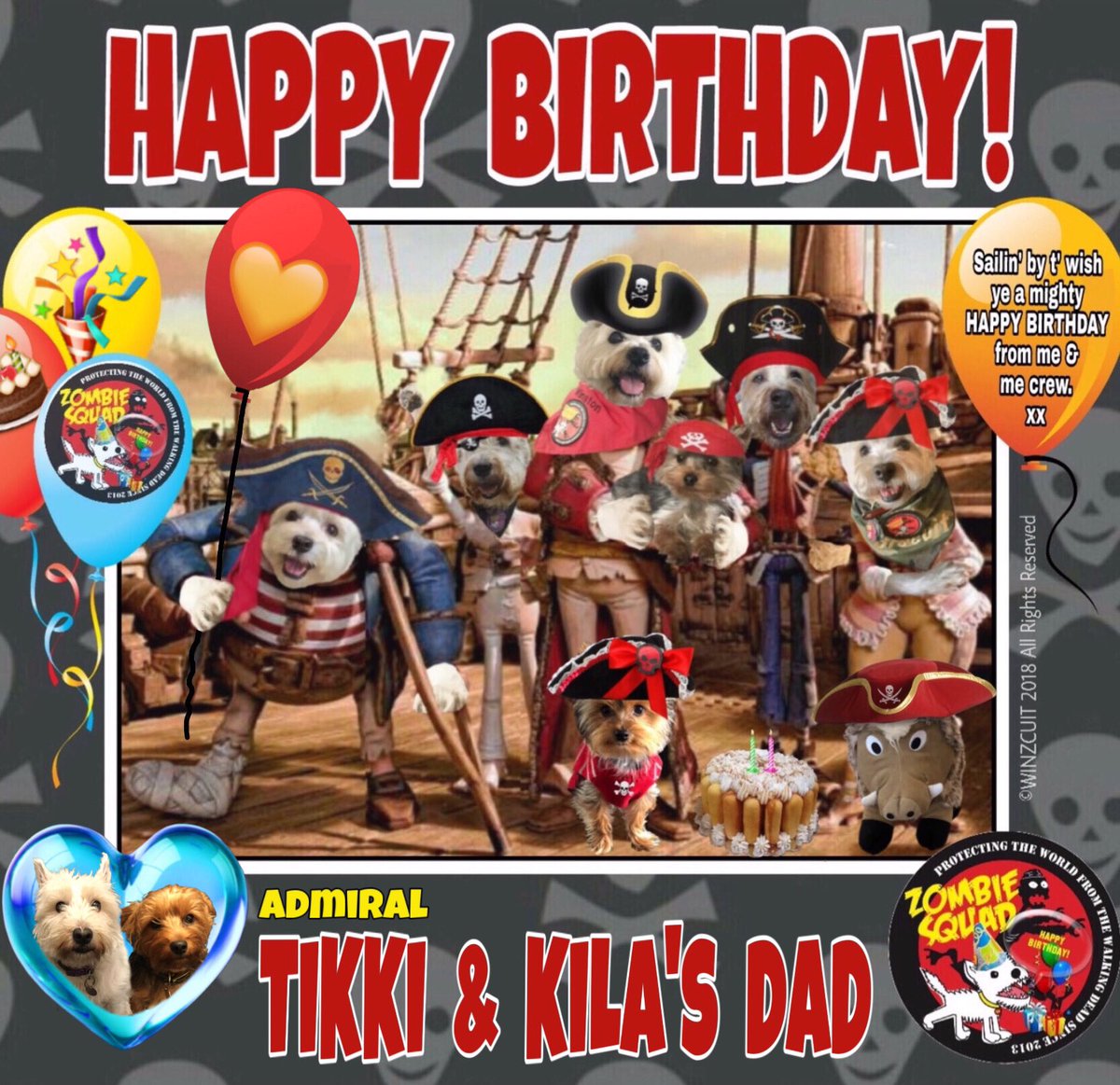 ZombieSquadHQ💖💚🧡💚🩵© (@zombiesquadhq) on Twitter photo 🎂Wishing a very 🎁HAPPY BIRTHDAY🎉 to TIKKI & KILA's DAD from Leada Lord Billy & your ZombieSquad pals.🎈 We hope you have a pawsome time celebrating your special day, dear pal. RaaAAA!!
❤️💛🎂🎈🎁🍾🥂🎁🍺🎉
<a href="/DogDazeUK/">Tikki the Westie, Kila and 🌈Oscar🌈, #ZSHQ</a> <a href="/ZSBirthday/">ZS Birthday🎂🎁🎉</a> #ZSHQ 🎂Wishing a very 🎁HAPPY BIRTHDAY🎉 to TIKKI & KILA's DAD from Leada Lord Billy & your ZombieSquad pals.🎈 We hope you have a pawsome time celebrating your special day, dear pal. RaaAAA!!
❤️💛🎂🎈🎁🍾🥂🎁🍺🎉
<a href="/DogDazeUK/">Tikki the Westie, Kila and 🌈Oscar🌈, #ZSHQ</a> <a href="/ZSBirthday/">ZS Birthday🎂🎁🎉</a> #ZSHQ