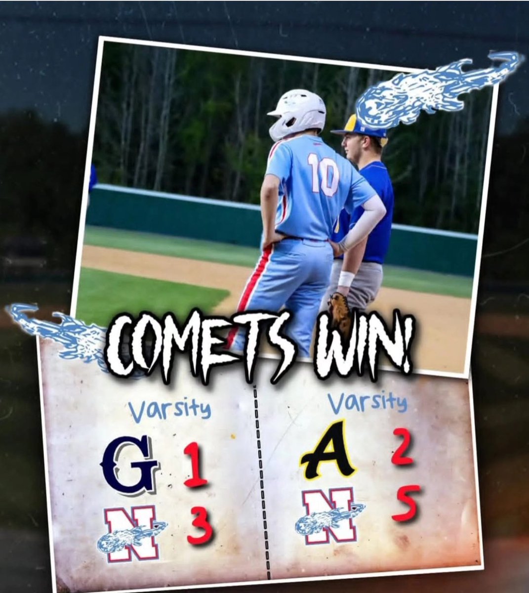 Results from Mingo Bay DH.

Comets back in action at 10am Friday morning!
#Cometsbaseball