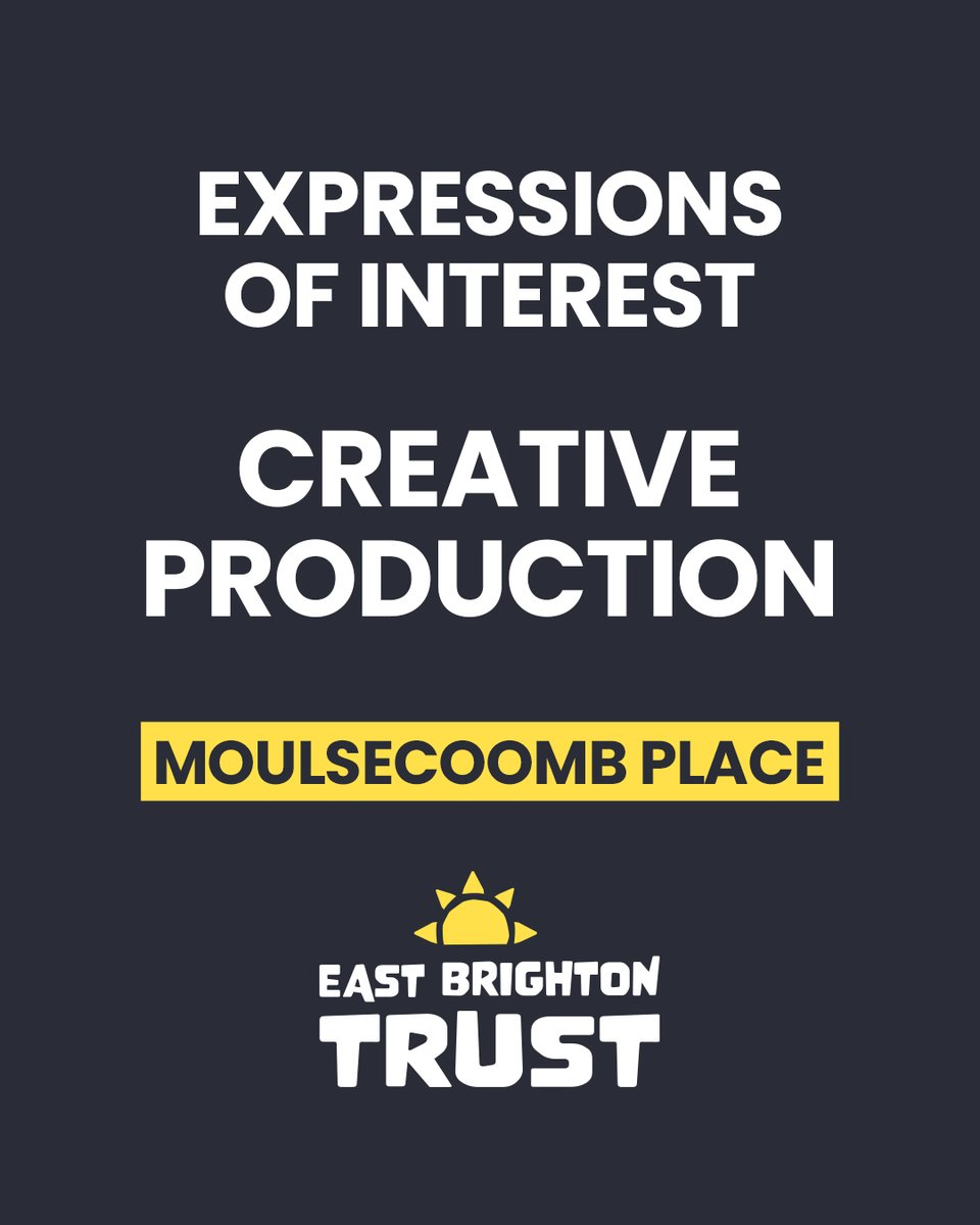 East Brighton Trust (@ebt_uk) on Twitter photo 🎨 Calling all creatives, makers & doers!
We're creating affordable Creative Production Spaces at the iconic Moulsecoomb Place — and we want you to be part of it.
📩 Apply by 31 May 2025: hello@eastbrightontrust.co.uk
#BrightonCreatives #MoulsecoombPlace #CreativeSpaces 🎨 Calling all creatives, makers & doers!
We're creating affordable Creative Production Spaces at the iconic Moulsecoomb Place — and we want you to be part of it.
📩 Apply by 31 May 2025: hello@eastbrightontrust.co.uk
#BrightonCreatives #MoulsecoombPlace #CreativeSpaces