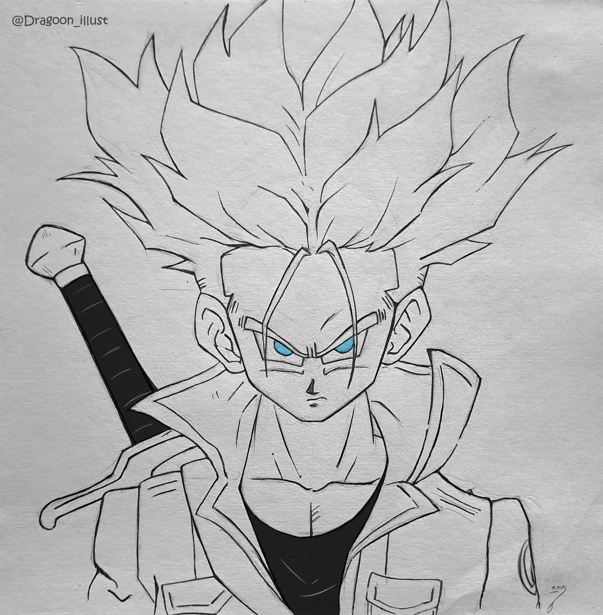 未来のトランクス |  Future Trunks  #ペン入れ 

#イラスト #ドラゴンボール #イラスト練習中