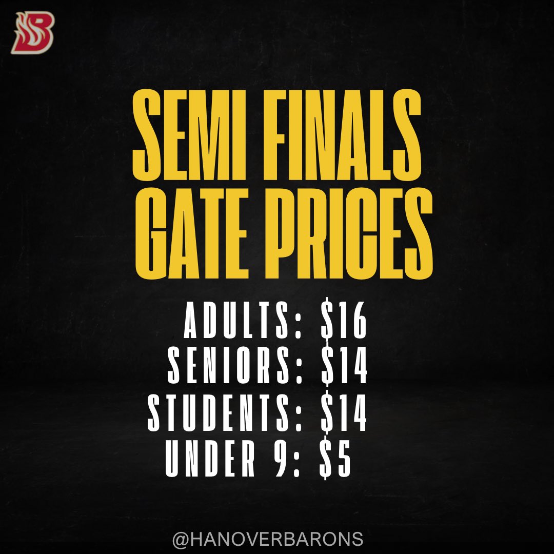 BRING THE NOISE TONIGHT 🔊🔊

🏟️ P&amp;H Centre
🕗 8:00 PM 
🚪 Doors Open at 6:30 PM ****
📸 BK Photography
📝 Best of 7 | 2-1 Napanee | 

(Pricing)
🎟️ Adults $16
🎟️ Students $14
🎟️ Seniors $14
🎟️ 9 &amp; Under $5

Thank you <a href="/FarlowsHH/">Farlow’s Home</a>.
Tonight’s Game Sponsor!

#GoBaronsGo | #LevelUp