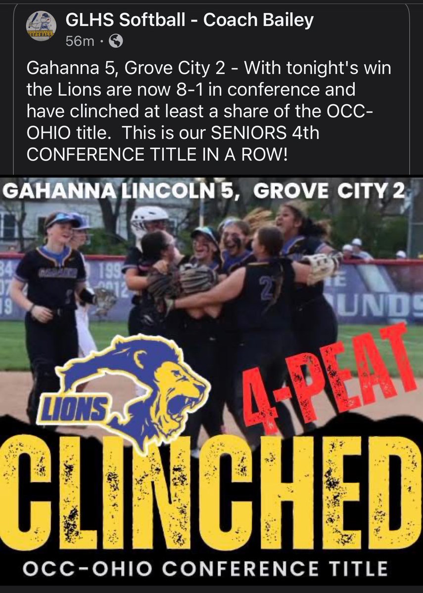 Grace Miller (@gmiller_2025) on Twitter photo ๐ฅSo proud of our team! This is my 4th conference title in a row & 3rd as a starter for <a href="/GLHSsoftball/">Gahanna Lincoln Lions Softball</a> Super proud to pitch tonight for the win. But this is a team win & a team title. โ๏ธ to DECA Internationals in FL for a few days then back to ๐ฅ<a href="/BonniesSoftball/">Bonnies Softball</a> <a href="/LasersScarlet07/">Ohio Lasers Scarlet 07</a> ๐ฅSo proud of our team! This is my 4th conference title in a row & 3rd as a starter for <a href="/GLHSsoftball/">Gahanna Lincoln Lions Softball</a> Super proud to pitch tonight for the win. But this is a team win & a team title. โ๏ธ to DECA Internationals in FL for a few days then back to ๐ฅ<a href="/BonniesSoftball/">Bonnies Softball</a> <a href="/LasersScarlet07/">Ohio Lasers Scarlet 07</a>