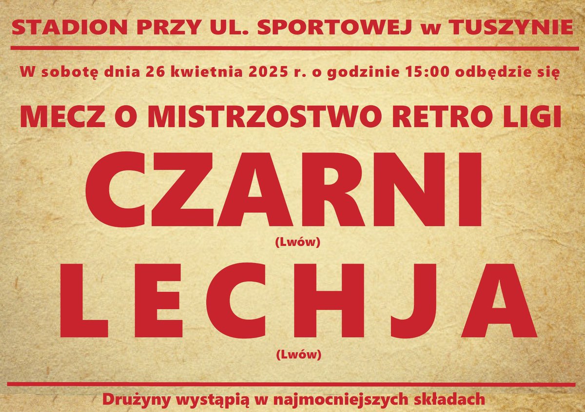 LKS Lechja Lwów (@lechjalwow) on Twitter photo W ramach rozgrywek <a href="/RetroLiga/">RETRO LIGA</a> i przygotowań do <a href="/FutboholikCup/">#FutboholikCup - 28.06.2025 😎</a> gramy jutro retro derby z rywalami zza miedzy. Trzymajcie kciuki za naszą ekipę. W ramach rozgrywek <a href="/RetroLiga/">RETRO LIGA</a> i przygotowań do <a href="/FutboholikCup/">#FutboholikCup - 28.06.2025 😎</a> gramy jutro retro derby z rywalami zza miedzy. Trzymajcie kciuki za naszą ekipę.
