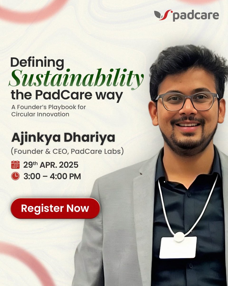 Sustainability is no longer a buzzword. It’s a business imperative. This April 29th, discover how PadCare is reshaping the future with circularity at its core.  
Book your seat now 👇
tinyurl.com/45v8pp7t