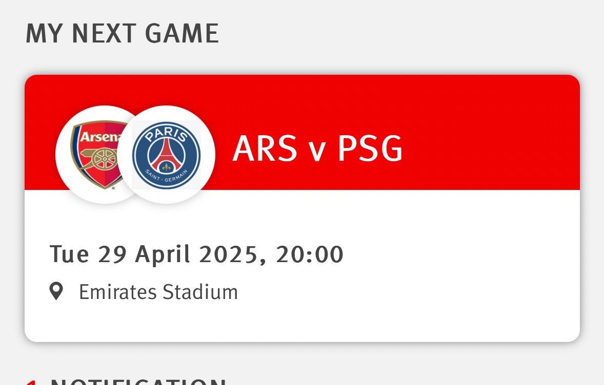 TALK_FOOTBALL01's tweet photo. @ArsenalBallots 

There looks like there is a ticket in my acct for PSG but no email or anything yet and no transaction?? https://t.co/iiiT5OeYSN