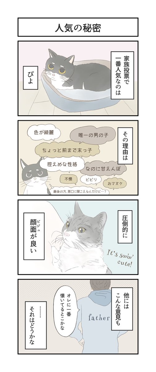 chihana_mv's tweet photo. 【漫画】なずこまfuumi「人気の秘密」
#4コマ #漫画 #猫 #日常 #comic  #オリジナル #cat https://t.co/5qZFmNCQ6D