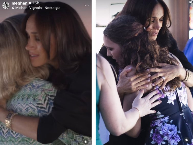 unreMARKLEble's tweet photo. #HarryandMeghanโs newest promotional video for #TheParentsNetwork via #Archewell is exploitation and self glorification at its finest. Making sure theyโre filmed hugging these grieving parents & shown on film listening with faux concern and exaggerated empathy-this little reel is about the Harkles and how wonderfully caring they are, NOT about the parents and what theyโve lost. Theyโre grief vampires, and theyโre feeding off of the tragedy for attention and praise. There was no reason they had to be in this video, much less prominently featured. Itโs icky. #MeghanMarkle #HarryAndMeghanAreBullies #HarryAndMeghanDisasterTourists