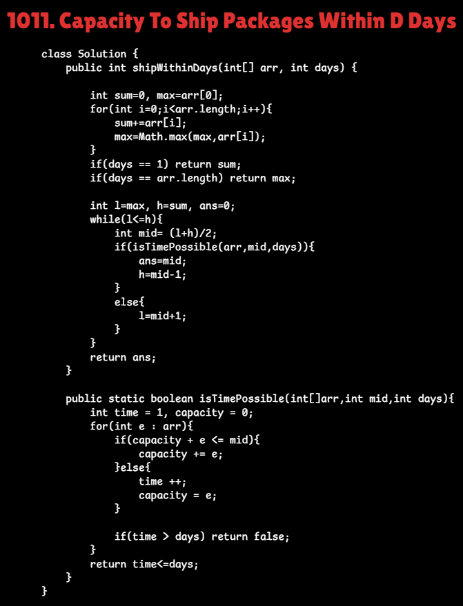 ramin_codess's tweet photo. Continuing with my 6/100 days of DSA-DEV.

✔️ Solved 2 DSA problems today.
✔️ Focus: Binary Search(Capacity To Ship Packages Within D Days, Find the Smallest Divisor Given a Threshold) https://t.co/CXllVyIAVl