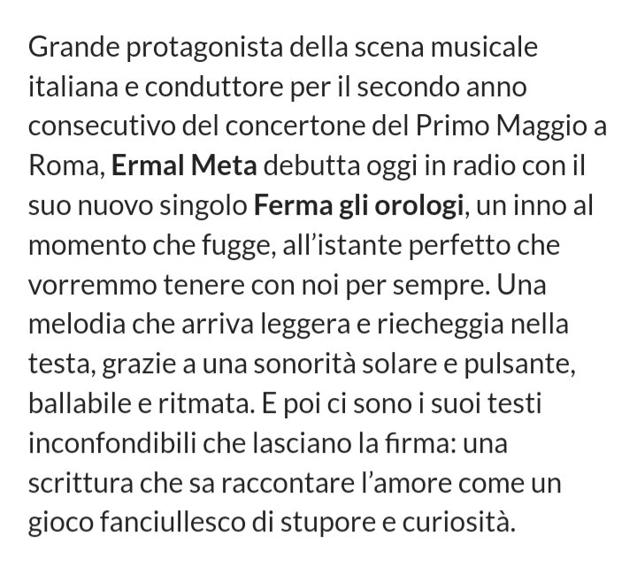 Julia78210's tweet photo. https://t.co/gwn6Jp2mAN 
 #ermalmeta 
#fermagliorologi 
😍😍😍😍😍  
In ogni tua canzone ognuno di noi ritrova un pezzo della propria vita 🤧🤧 
#grazieErmal https://t.co/jVrHJIS6MB
