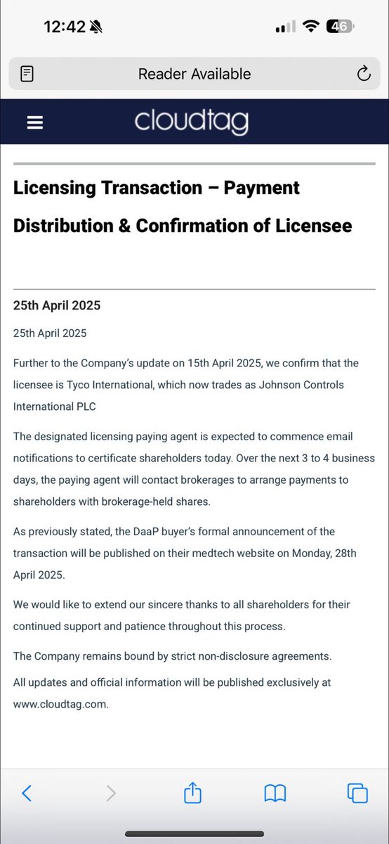 #ctag THIRD PARTY VERIFICATION 

That’s what we’ve always wanted!!!

Well here we are ‘Johnson Controls’ are the licensee! 

💥💥💥

#Dream 

#Believe 

#Achieve