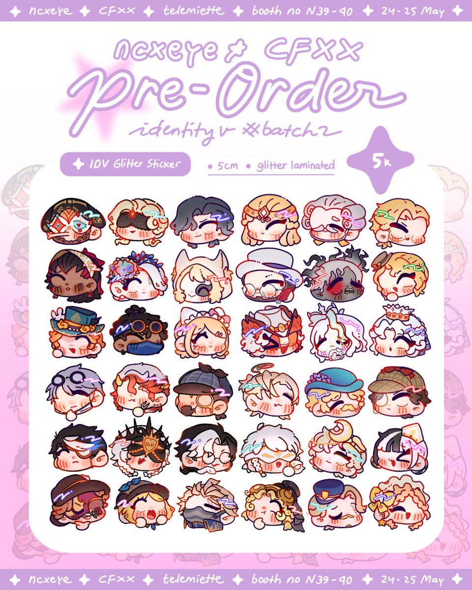 ncxeye's tweet photo. [rt and ♡ appreciated!]

Noe's CFXX batch 2 PO + 𝒈𝒊𝒗𝒆𝒂𝒘𝒂𝒚
‧₊˚ Pick-up &amp; Mail Order
🐼 25 Apr - 2 May 2025
ִֶָ☾. Telemiette N39-40
✮⋆ Fandom: Identity V , One Piece , Hannibal , BBC Sherlock
🌐 GO DM first

❥・https://t.co/uhmCcFRvUX
#comifuroxx #idv #cf20
(1/2) ✩ https://t.co/eV1mxSOh0L