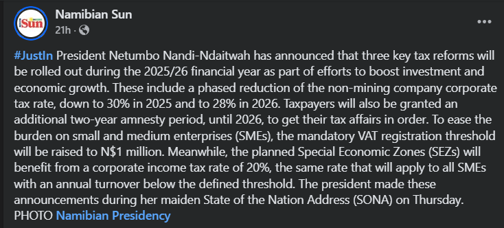 IPCNamibia's tweet photo. We're not in it for the credit, we're in it for Namibia. Seeing our ideas put into action shows we're on the right track. These are real steps toward economic empowerment. Props to the admin for taking a page from our plan to #SAVENAMIBIA.

Yours,
Government in waiting https://t.co/vjTdd801xO