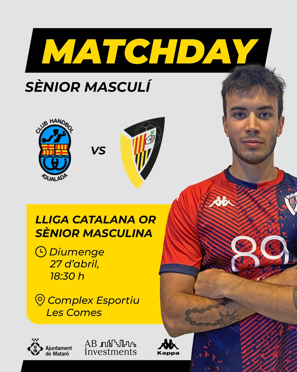 Joventut Handbol Mataró (@cjhmataro) on Twitter photo 🐝 Aquest diumenge el ꜱèɴɪᴏʀ ᴍᴀꜱᴄᴜʟí ᴀʙ ɪɴᴠᴇꜱᴛᴍᴇɴᴛꜱ juga a Igualada el penúltim partit de lliga!
🏆 Lliga Catalana Or
🤾♂️ Sènior Masculí
🆚 <a href="/handboligualada/">Handbol Igualada</a>
🗓️ Diumenge 27
⏰ 18:30h
📌 Complex Esp. Les Comes (Igualada)
Som-hi, Mataró! 🐝 🐝 Aquest diumenge el ꜱèɴɪᴏʀ ᴍᴀꜱᴄᴜʟí ᴀʙ ɪɴᴠᴇꜱᴛᴍᴇɴᴛꜱ juga a Igualada el penúltim partit de lliga!
🏆 Lliga Catalana Or
🤾♂️ Sènior Masculí
🆚 <a href="/handboligualada/">Handbol Igualada</a>
🗓️ Diumenge 27
⏰ 18:30h
📌 Complex Esp. Les Comes (Igualada)
Som-hi, Mataró! 🐝