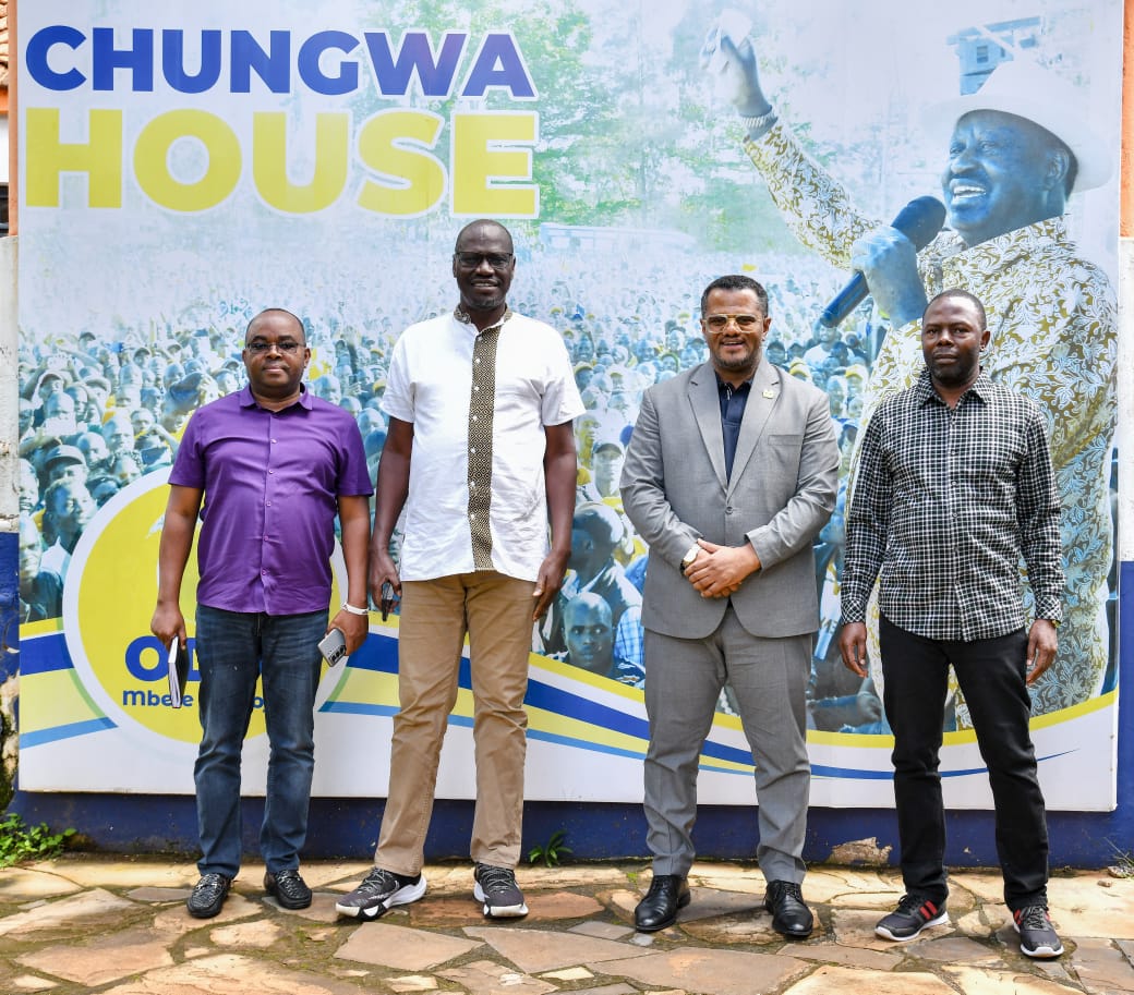 UDA Party Secretary General Hassan Omar holds talks with ODM Party Executive Director Oduor Ongw’en at Chungwa House, Nairobi.