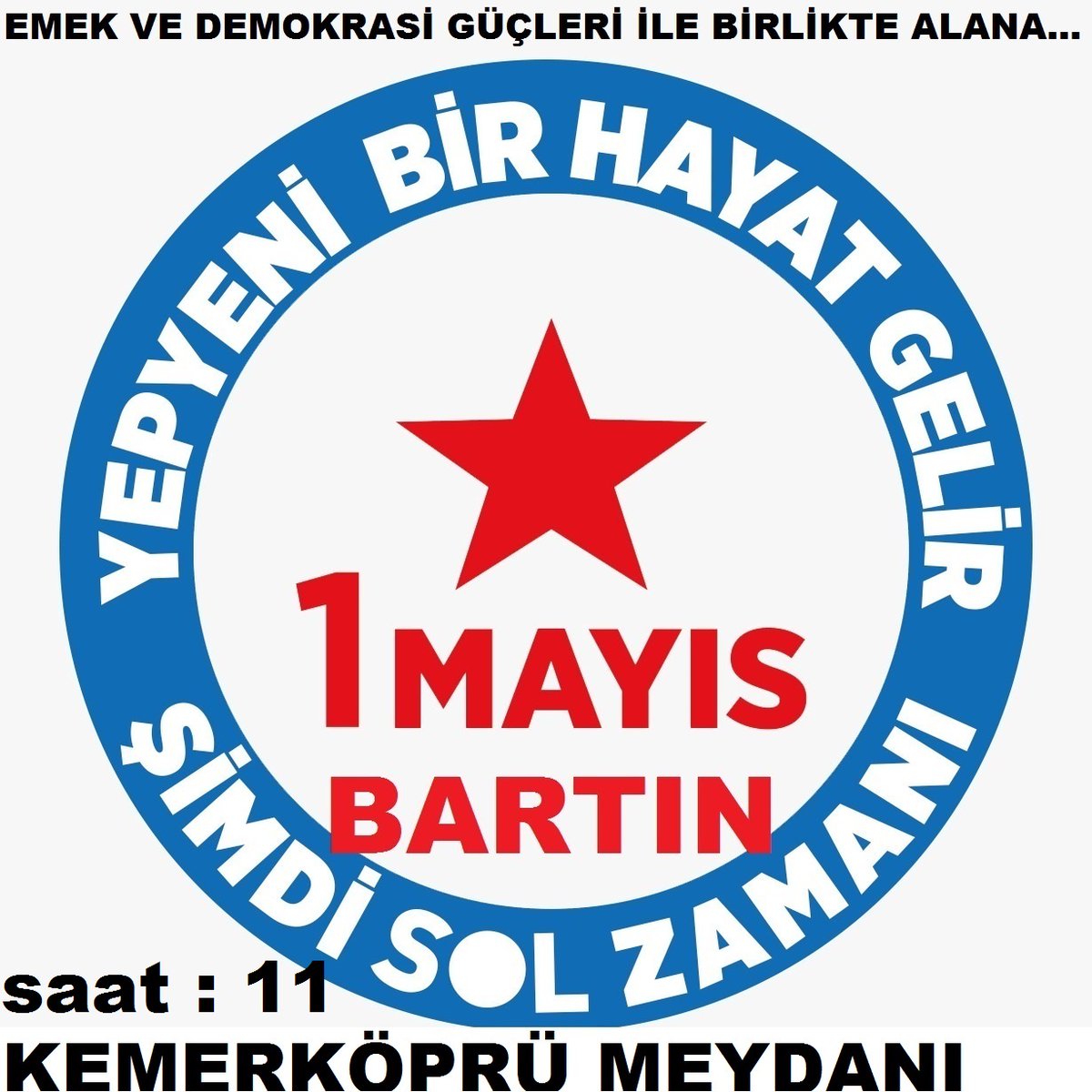 Baskılara ve hukuksuzluklara karşı çıkmak ,kamunun mülk ve arazilerini,sularını,satışa çıkaran yada özelleştirenlere dur demek için,usulsuzlük ve yolsuzluk yapan kim olursa olsun, bunları lanetlemek için,emek ve demokrasi güçleri ile birlikte 1 MAYIS ta Bartın alanlarındayız.