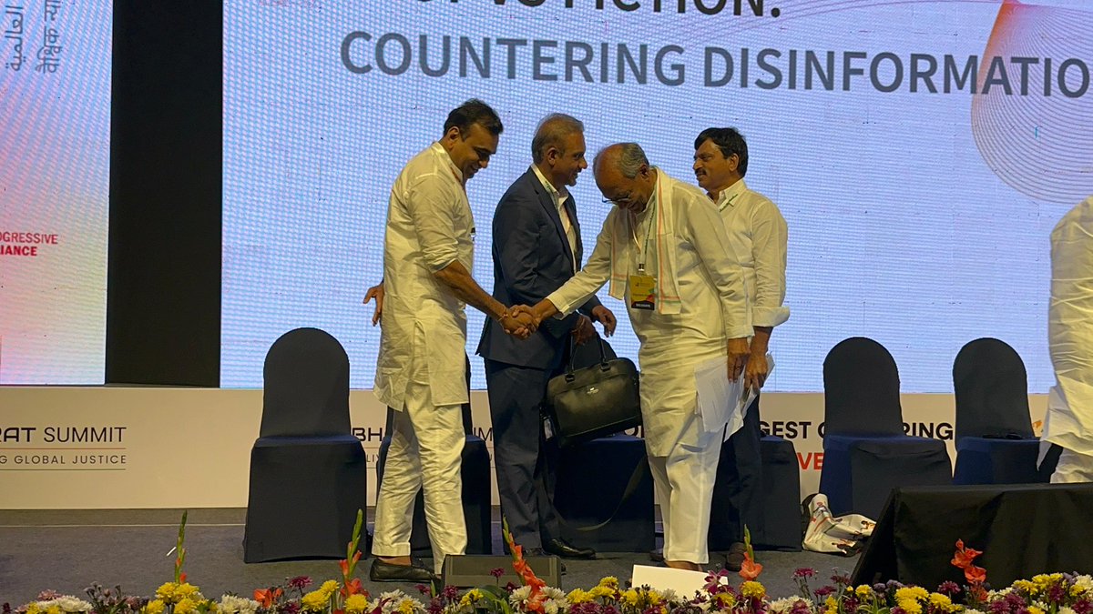 chamalamp07's tweet image. Today mp @kiran_chamala attended session as panelist in #BharatSummit2025 in Hyderabad organised by @TelanganaCMO on “Fact vs Fiction: Countering Disinformation along with International Delegates @digvijaya_28  @mpponguleti @DrMalluRavi1 
#BharatSummit2025
#CounterDisinformation