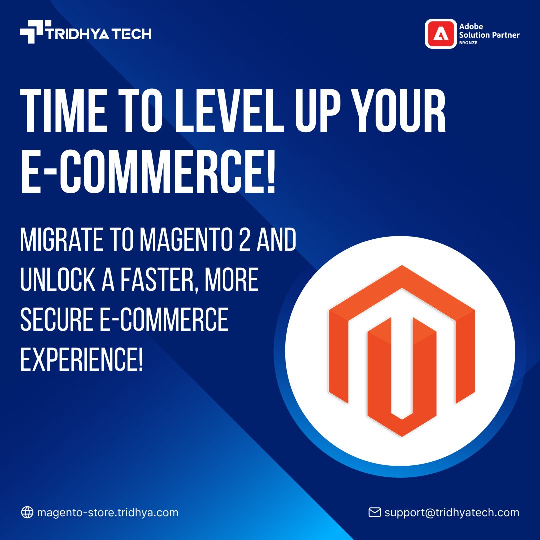 TridhyaT's tweet image. Still on Magento 1? It’s time to upgrade to Magento 2!
Future-proof your store with a smooth migration. Let’s get started!
magento-store.tridhya.com/magento-2-migr…
#Magento2Migration #MagentoUpgrade #MigrateToMagento2 #MagentoDevelopment #Magento2 #EcommerceMigration #MagentoExperts