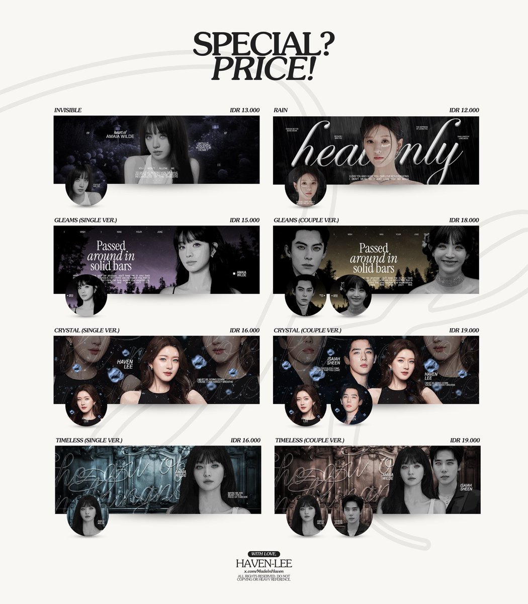 ⠀ ⠀
Hello! Haven ada SPECIAL PRICE for some layout catalogues!

📆 : 25 - 27 April
💎 : 10 SLOTS ONLY
🏷️ : Max. 3 items/slot
💵 : price on pic
🛍️ : Ask first for in rush

Claim your slot now via DM! 🤍
#zonaba #zonauang #zonajajan
⠀ ⠀