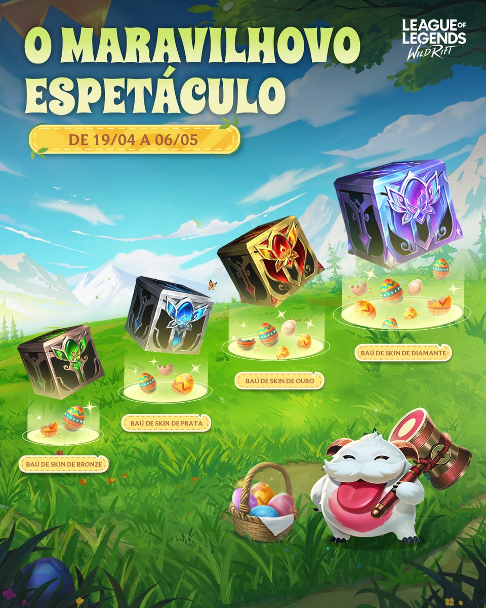 Essas recompensas estão prontas para chocar 🐣

Faça a colheita e aproveite o Maravilhovo Espetáculo! 🥚