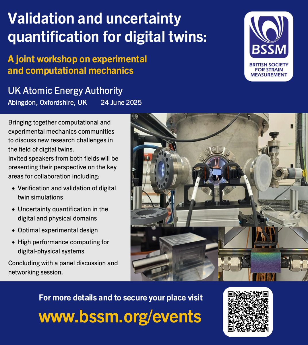 BSSMStrain's tweet image. Agenda now published - take a look and secure your place:
bssm.org/events/worksho…
@UKAEAofficial 
#experimentalmechanics #digitaltwin #uncertaintyquantification