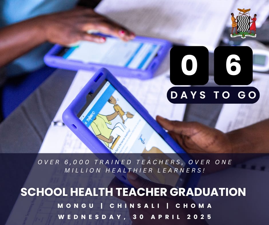 Ministry of Health Zambia (@mohzambia) on Twitter photo ๐ท6 ๐ฟ๐๐ฎ๐จ ๐ฉ๐ค ๐๐ง๐๐๐ช๐๐ฉ๐๐ค๐ฃ ๐ฟ๐๐ฎ
The countdown is on! In 6 days, 1,552 dedicated School Health volunteers across 3 provinces will graduate under the School Health Program (SHP) a collaborative initiative by <a href="/mohzambia/">Ministry of Health Zambia</a> and MoEducation supported by <a href="/HealthyLearners/">healthylearners</a> ๐ท6 ๐ฟ๐๐ฎ๐จ ๐ฉ๐ค ๐๐ง๐๐๐ช๐๐ฉ๐๐ค๐ฃ ๐ฟ๐๐ฎ
The countdown is on! In 6 days, 1,552 dedicated School Health volunteers across 3 provinces will graduate under the School Health Program (SHP) a collaborative initiative by <a href="/mohzambia/">Ministry of Health Zambia</a> and MoEducation supported by <a href="/HealthyLearners/">healthylearners</a>