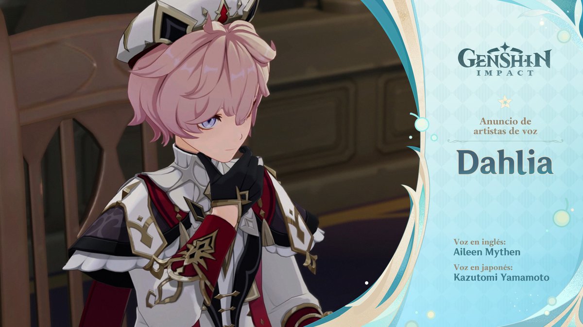 Anuncio de artistas de voz

Dahlia
Voz en inglés: Aileen Mythen
Voz en japonés: Kazutomi Yamamoto

#GenshinImpact #Dahlia