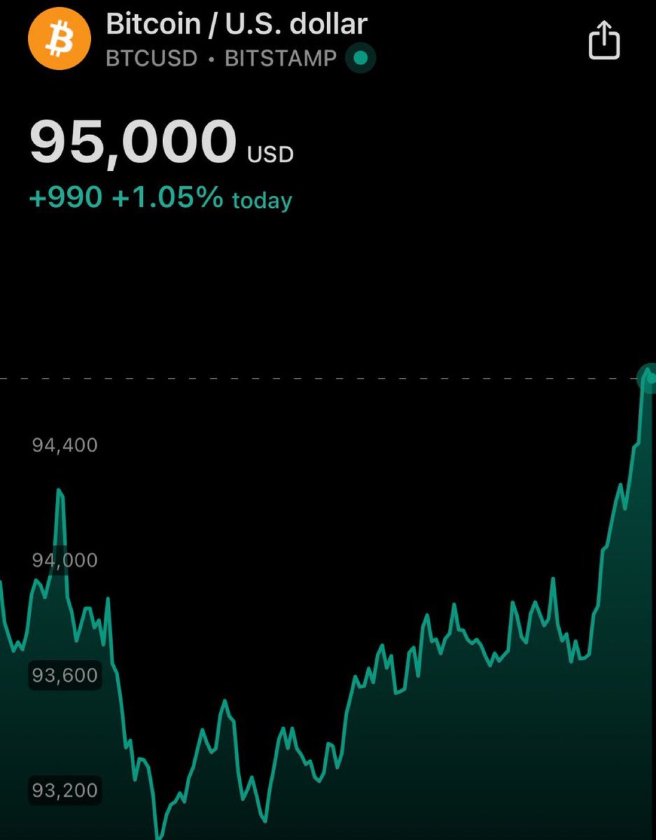 💥BREAKING: BITCOIN HITS $95,000