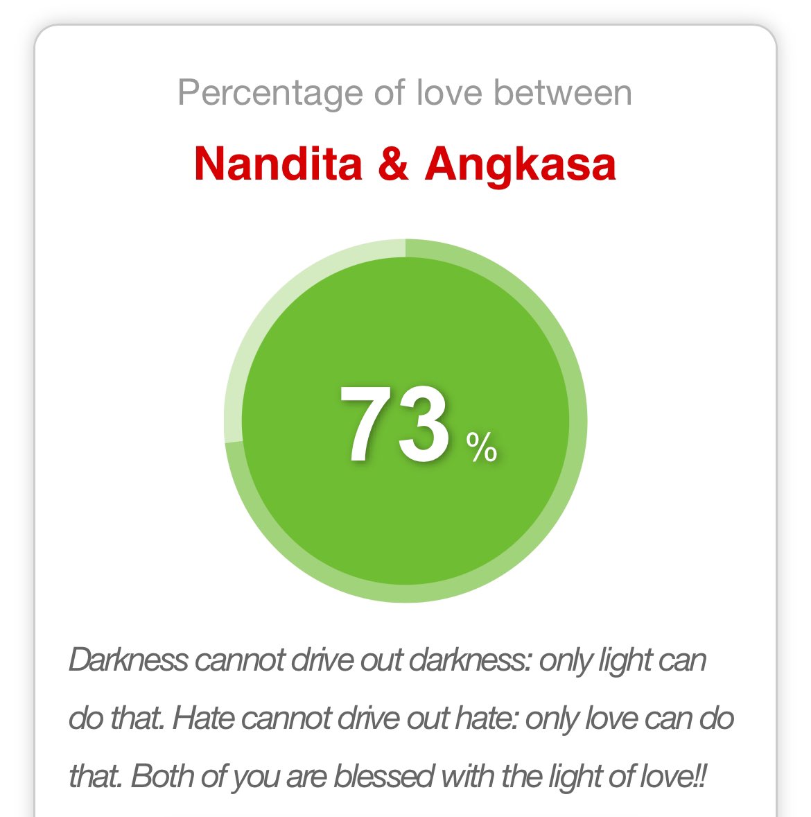 kata love meter sih yes banget