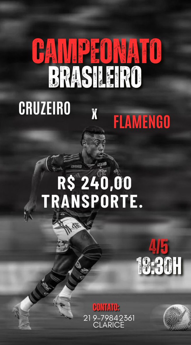 claricea05's tweet photo. Caravana para o duelo do Campeonato brasileiro entre Cruzeiro x Flamengo dia 04/05 às 18:30 no estádio Mineirão.
Interessados é só chamar no wpp.
Últimas vagas disponíveis SEM INGRESSO. https://t.co/UpISLxaZ9V