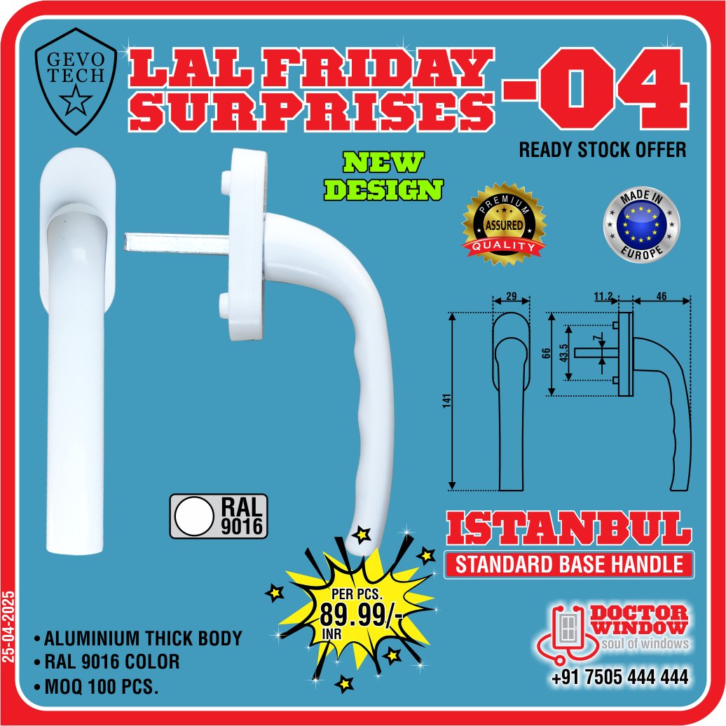 DOCTORWINDOW_IN's tweet image. GEVO TECH FLORIDA TOUCHLOCK WITH STRIKER
GEVO TECH ISTANBUL STANDARD BASE HANDLE
GEVO TECH IZMIR SLIDING WINDOW SET
GEVO TECH STAR DOOR ADJUSTABLE ROLLER

#handle #premiumhandle #touchlock #doorroller #doctorwindow #soulofwindow #fridayoffer #newoffer #door #hardware #window
