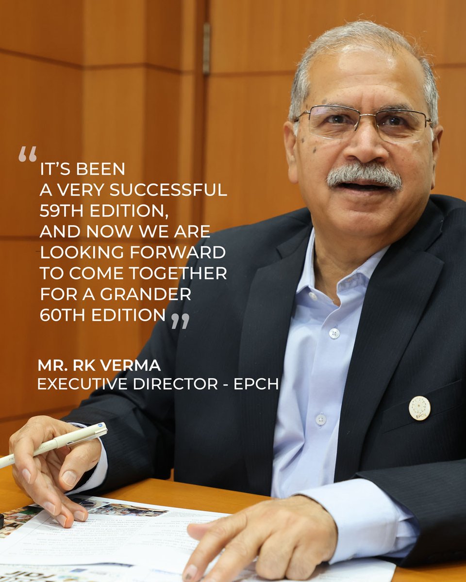 SpringFairDelhi's tweet photo. From the Executive Director’s Desk after the fair
"It's been a very successful 59th Edition, and now we are looking forward to come together for a grander 60th Edition."

Your presence powered the purpose — and we’re already gearing up to welcome you to the 60th edition, from 13–17 October 2025.
See you again!

#IHGFDelhiFair #EPCHIndia #ThankYouNote #FairSuccess #SourcingShow #GlobalDesigns #60thEditionComingSoon #HomeAndLifestyleFair #MadeInIndia #B2BExpo