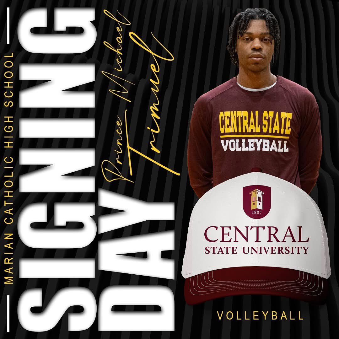 🎉🖤💛🏐 CONGRATS PRINCE!! 🏐💛🖤🎉
Prince Michael Trimuel signed to Central State University to further his academic and volleyball career! We’re proud of you!!
#CelebrateMarian #CollegeSigningDay