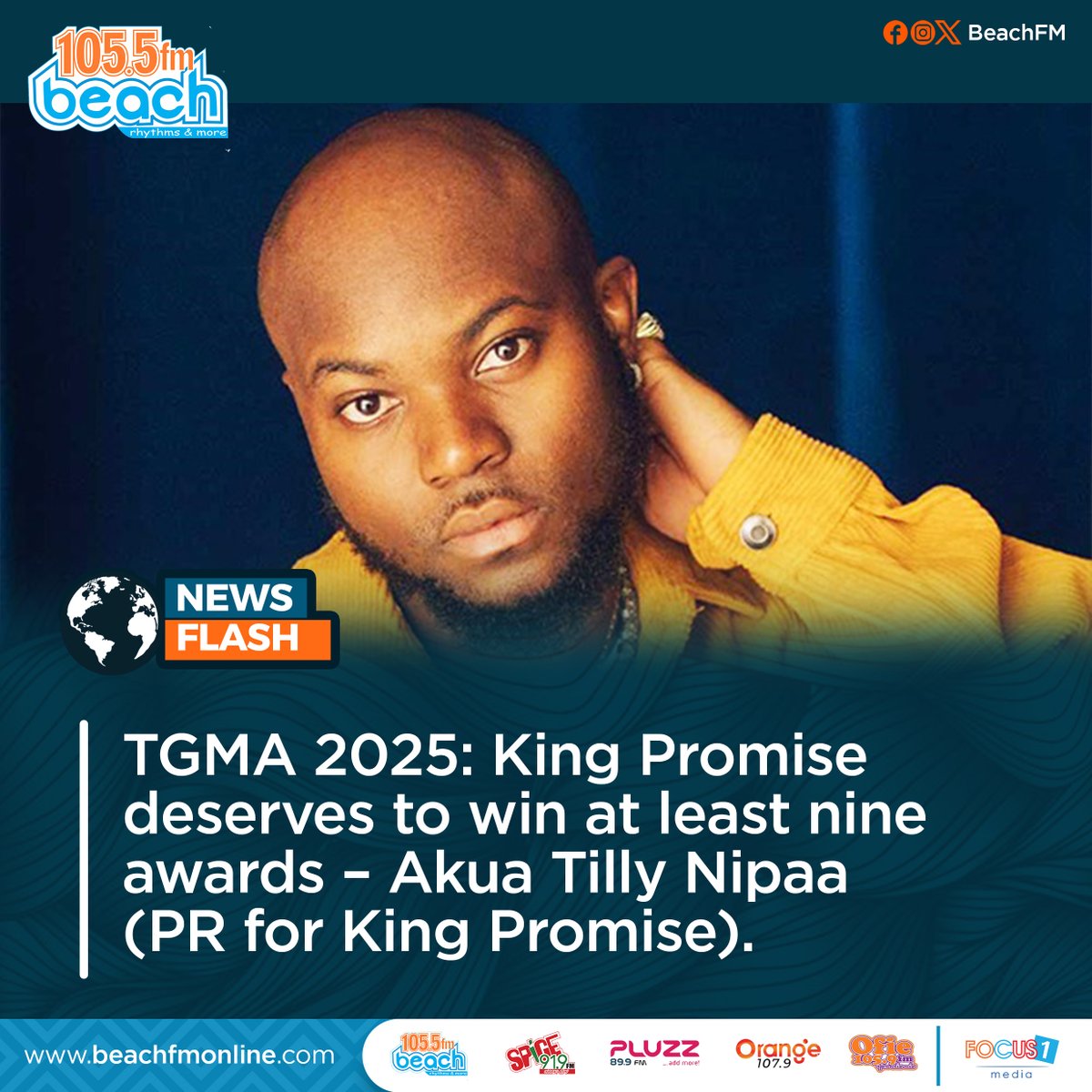 TGMA 2025: King Promise deserves to win at least nine awards – <a href="/tillyakuanipaa/">Tilly Akua Nipaa🗣✍️🏾</a>  (PR for King Promise).

NB: She said this during an interview with <a href="/Abanfo_Milcah/">Kukua Abanfo</a> and <a href="/DjKelly_GH/">Kelly (DKK)</a> on the #MidmorningLounge.

#SekondiTakoradisMusicLeader #Stonebwoy #Fola