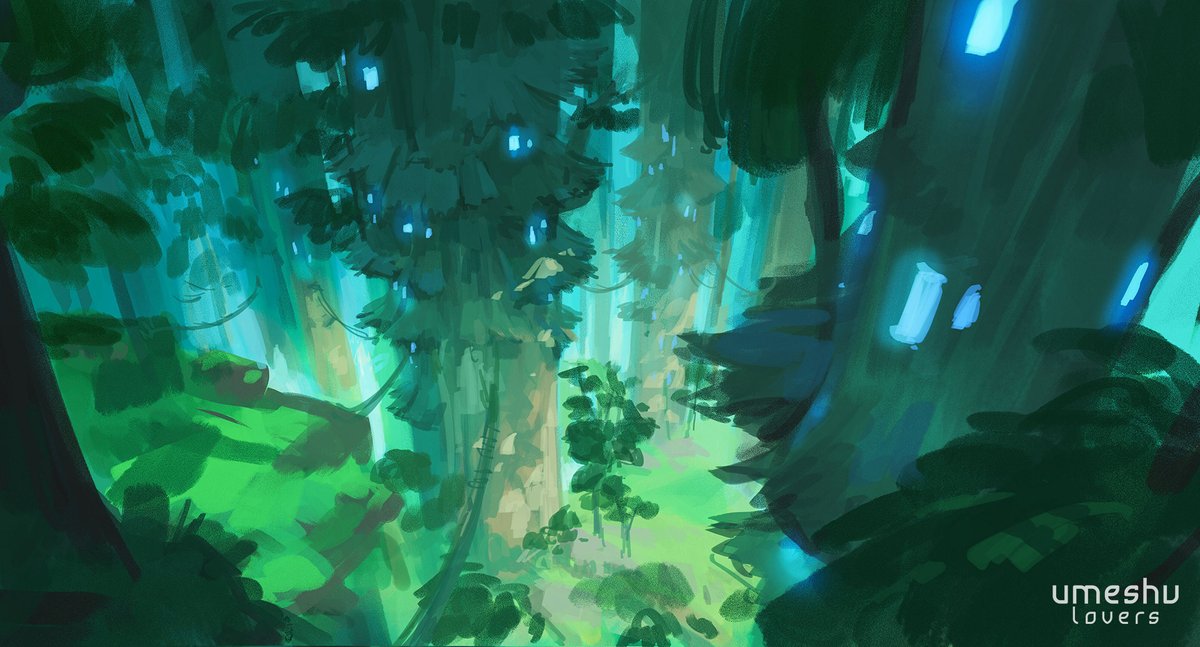 Seems like you kinda enjoyed our latest post, sharing several sketches for a cancelled project. So, as promised, here are some more. These ones focus on a big, mysterious forest. We were exploring colors, scales, trees' shapes and density, ligthing and the mood we wanted to set.