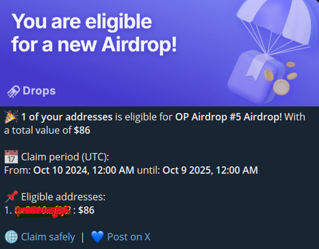 Cryptor ⚡️ (@cryptorinweb3) on Twitter photo I just found $780 in unclaimed airdrops that I either forgot about or wasn't aware of, and I just claimed them.
Maybe you already knew about it (I didn't) but I used <a href="/DropsBotHQ/">Drops | Airdrop checker & bot</a>, a user-friendly and efficient method for managing airdrops.
By entering your addresses manually, I just found $780 in unclaimed airdrops that I either forgot about or wasn't aware of, and I just claimed them.
Maybe you already knew about it (I didn't) but I used <a href="/DropsBotHQ/">Drops | Airdrop checker & bot</a>, a user-friendly and efficient method for managing airdrops.
By entering your addresses manually,