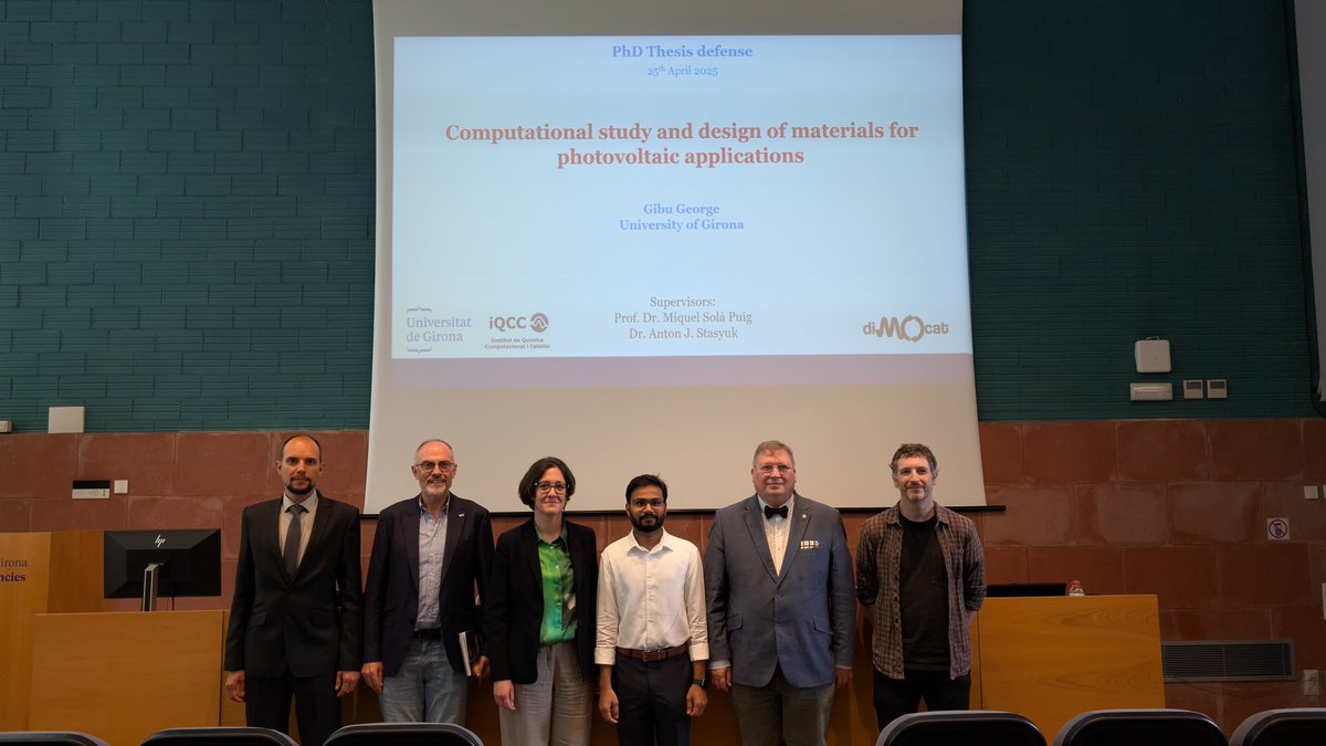 IQCC UdG (@iqccudg) on Twitter photo We have a new doctor at the IQCC! We are really proud of Gibu George (<a href="/GibuGeorge_/">Gibu George</a>) for completing a PhD under supervision of <a href="/miquelsola/">Miquel Solà</a> <a href="/AntonJStasyuk/">AJS</a>
We wish him all the best in his professional future.
<a href="/udgdoctorat/">Escola de Doctorat de la UdG</a> <a href="/UdGRecerca/">UdG Recerca</a> <a href="/gentudg/">Gent UdG</a> <a href="/DIMOCAT_iqcc/">DiMoCaT_IQCC</a> We have a new doctor at the IQCC! We are really proud of Gibu George (<a href="/GibuGeorge_/">Gibu George</a>) for completing a PhD under supervision of <a href="/miquelsola/">Miquel Solà</a> <a href="/AntonJStasyuk/">AJS</a>
We wish him all the best in his professional future.
<a href="/udgdoctorat/">Escola de Doctorat de la UdG</a> <a href="/UdGRecerca/">UdG Recerca</a> <a href="/gentudg/">Gent UdG</a> <a href="/DIMOCAT_iqcc/">DiMoCaT_IQCC</a>
