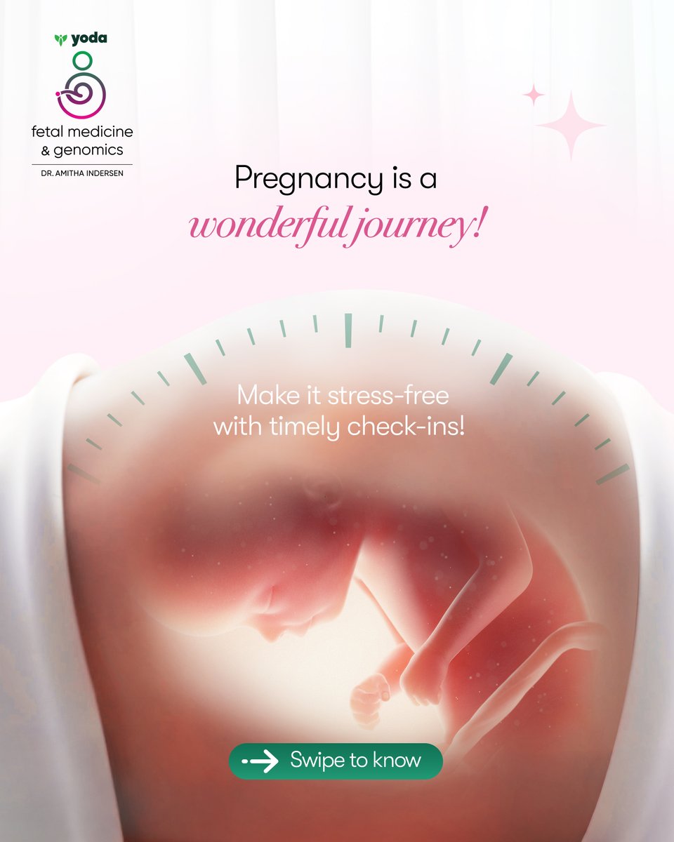 YodaFetalMed's tweet image. Timely Screening for a Healthier, Safer Pregnancy
Screening at the right time is crucial for identifying potential pregnancy risks early. Early fetal screenings help detect genetic, structural, and growth concerns.

#StartWithAScreening #FetalMedicine #Yoda