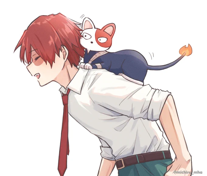 背中に乗ってくるねこ 