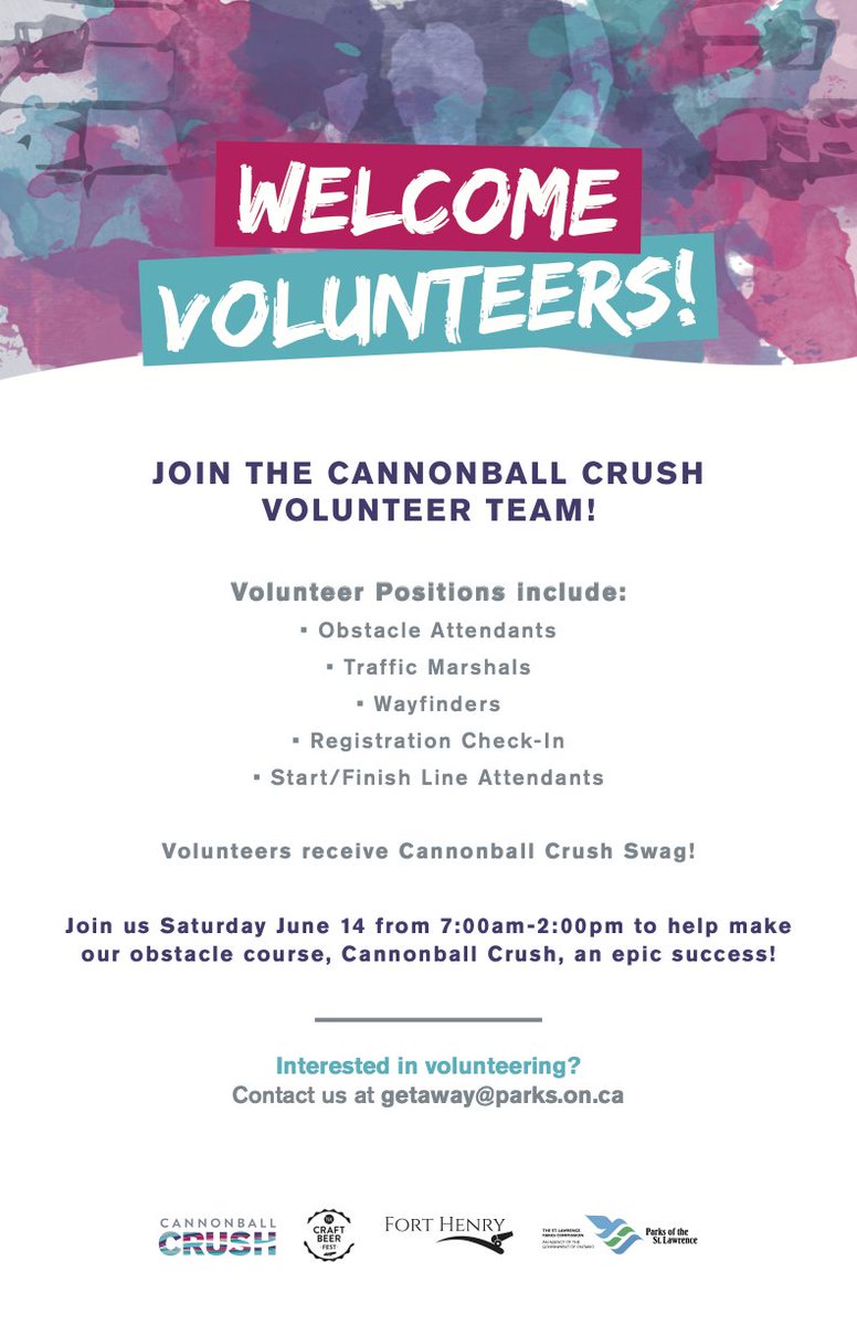 🌟 Join the Cannonball Crush Volunteer Team to help make our first-ever teen race a huge success! 🌟 Contact getaway@parks.on.ca and Visit cannonballcrush.ca for more info. 💪🎉 #CannonballCrush #VolunteerOpportunity #JoinTheTeam #EpicAdventure #ObstacleCourse #TeenRace