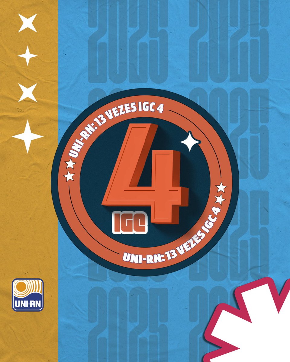unirn's tweet photo. UNI-RN é IGC 4 pela 13ª vez! ✨🤩🧡

Mais uma vez, o UNI-RN comprova a qualidade de ensino ofertada na instituição e recebe o conceito 4 no Índice Geral de Cursos (IGC), avaliado pelo MEC. https://t.co/bA92gkfJp5