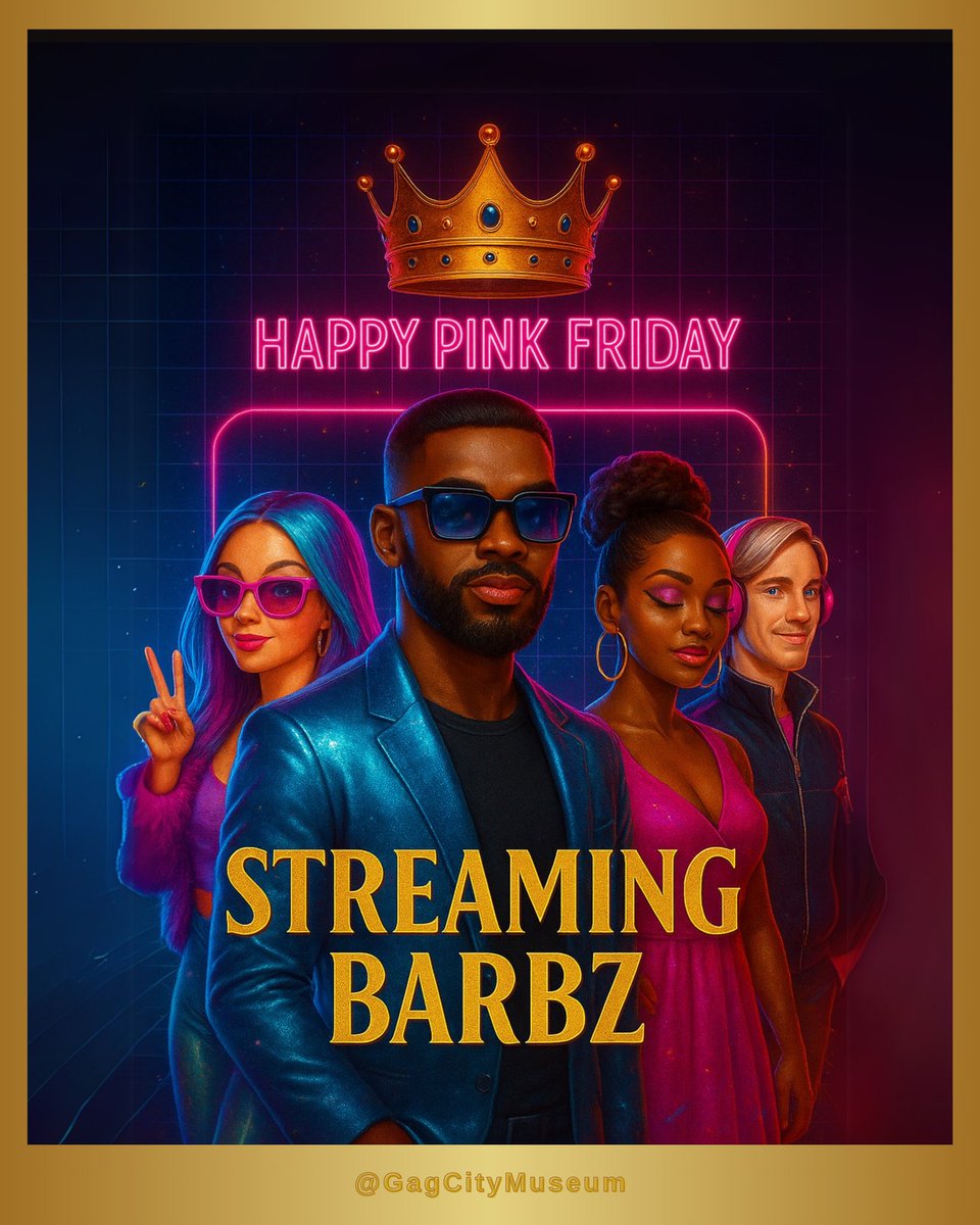 GagCityMuseum's tweet photo. Happy Pink Friday! Today we celebrate the Barbz who stream on Stationhead, those keeping the Queenโs legacy loud, live, and charted. Download the app, tap in, and amplify the Pink Frequency.
#HappyPinkFriday #GagCity #PinkFrequency #GagCityMuseum #StreamingBarbz https://t.co/eOYuUMVxyl