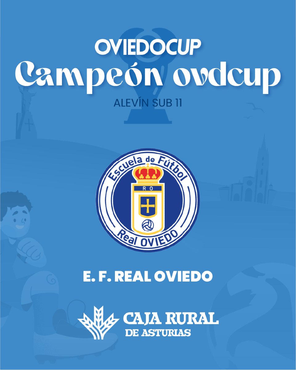 Oviedo Cup (@torneooviedocup) on Twitter photo Campeones #OviedoCUP2025 🏆 Alevín sub11 ⬇️
CATEGORÍA ORO 🥇 <a href="/realvalladolid/">Real Valladolid C.F.</a>
CATEGORÍA PLATA 🥈 <a href="/AJLerez/">Juvenil de Lerez</a>
CATEGORÍA BRONCE 🥉 <a href="/EstorilPraia/">gdestorilpraia</a>
CAMPEÓN OVDCUP <a href="/RealOviedo/">Real Oviedo</a>
categoría patrocinada por <a href="/CRASTURIAS/">Caja Rural Asturias</a>
¡Enhorabuena! Campeones #OviedoCUP2025 🏆 Alevín sub11 ⬇️
CATEGORÍA ORO 🥇 <a href="/realvalladolid/">Real Valladolid C.F.</a>
CATEGORÍA PLATA 🥈 <a href="/AJLerez/">Juvenil de Lerez</a>
CATEGORÍA BRONCE 🥉 <a href="/EstorilPraia/">gdestorilpraia</a>
CAMPEÓN OVDCUP <a href="/RealOviedo/">Real Oviedo</a>
categoría patrocinada por <a href="/CRASTURIAS/">Caja Rural Asturias</a>
¡Enhorabuena!