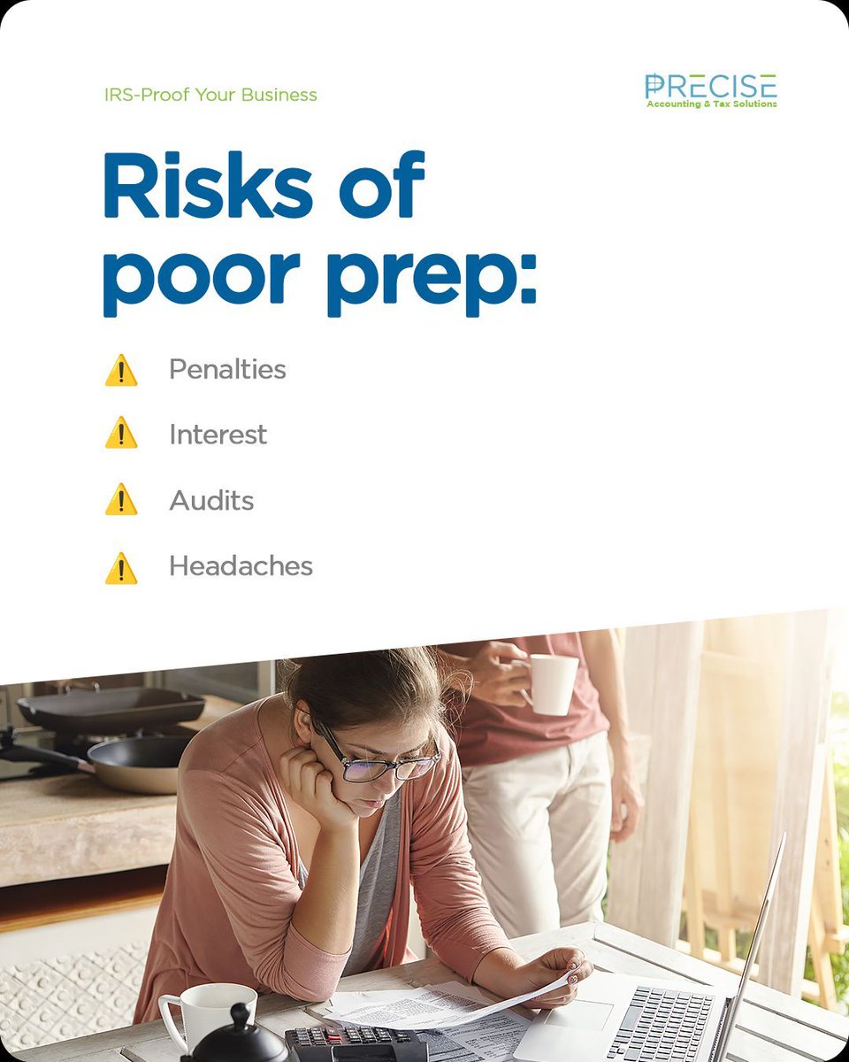 preciseacctax's tweet image. Are your books audit-proof?
We help small businesses stay ready—not reactive.
Avoid stress &amp;amp; sleep better.
Call Us: (301) 541-3145 
 preciseacctax.com
#PreciseAccTax #AuditProtection #IRSReady