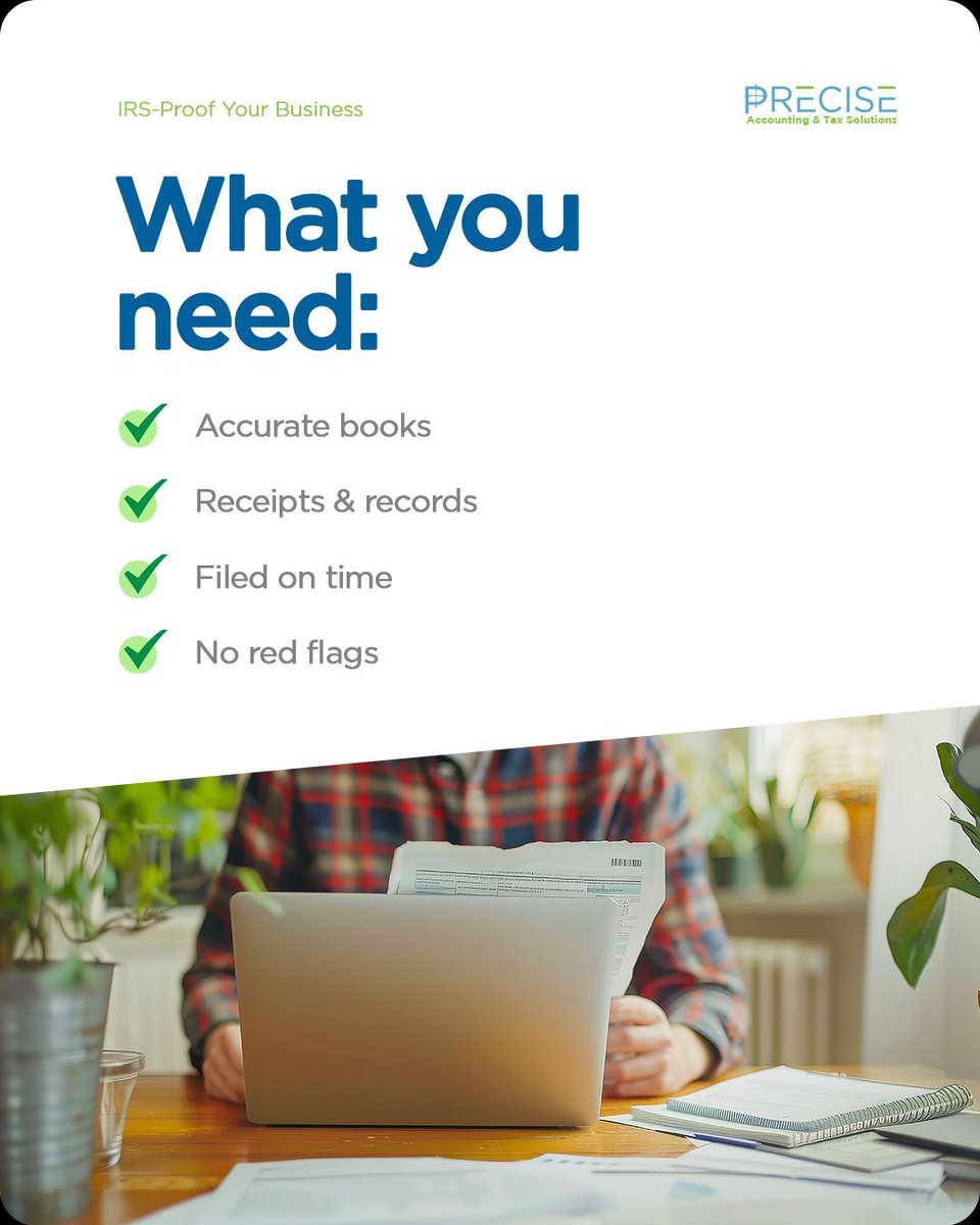 preciseacctax's tweet image. Are your books audit-proof?
We help small businesses stay ready—not reactive.
Avoid stress &amp;amp; sleep better.
Call Us: (301) 541-3145 
 preciseacctax.com
#PreciseAccTax #AuditProtection #IRSReady