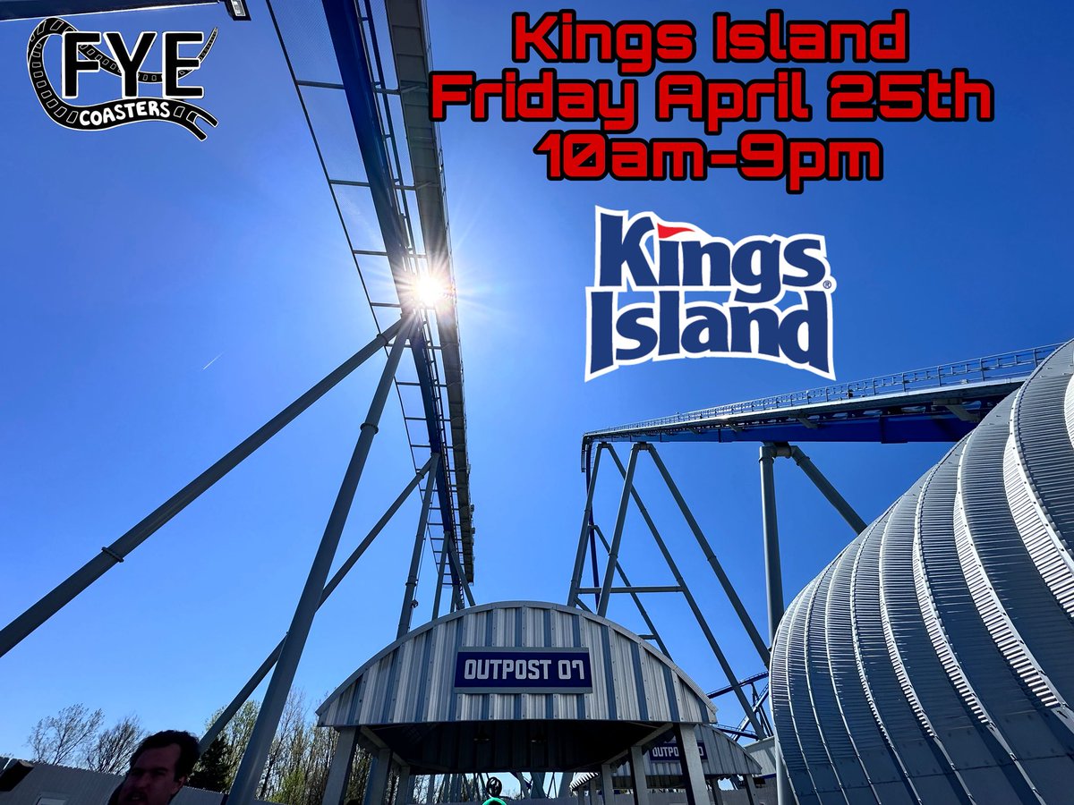 FyeCoasters's tweet image. Good morning!! Happy Friday!! Despite the weather. Today is actually a PERFECT day to go to Kings Island. Everyone is at work and school. Most spring breaks are over. AND the weather will help. Low crowds and hardly any lines! 

#fyecoasters #kingsisland