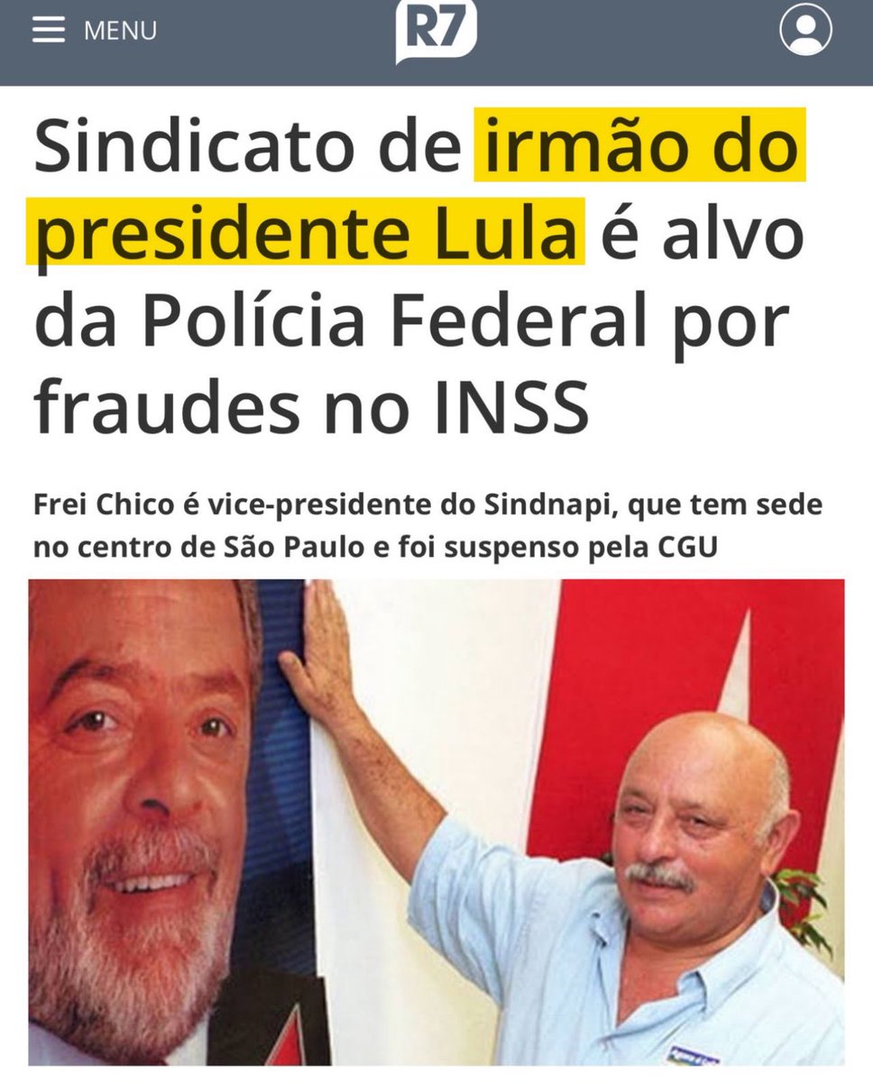 larissazoliver's tweet image. Sobre o esquema do roubo de velhinhos:

Quem participou? 

Sindicatos 

Quem os sindicatos apoiam? 

Lula

Qual sindicato roubou mais de 70 M de velhinhos? 

Irmão do Lula

Quando começou? 
2016 

Quem era a presidenta? 

Dilma

Qual período houve mais roubo?

Após 2022

Quem é o…