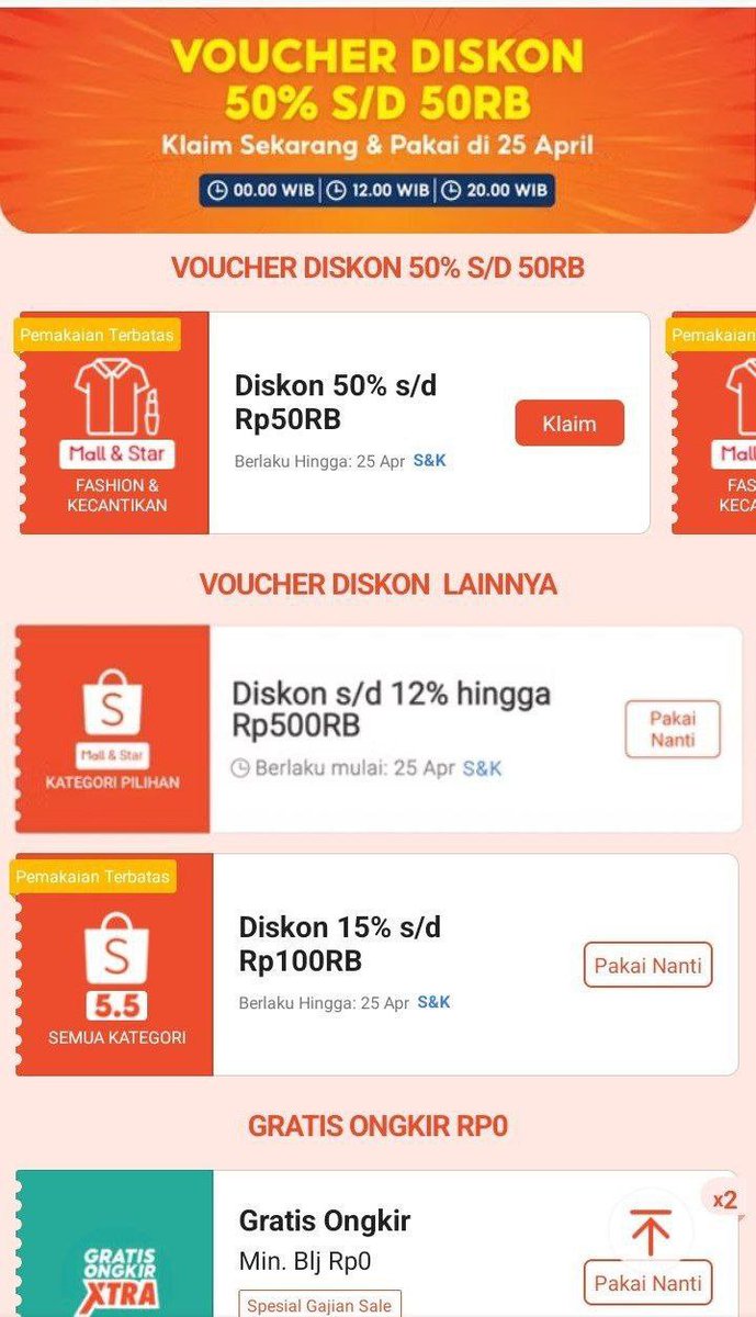 tantriumar1's tweet image. Shopee Gajian Sale
⏰20.00
👉 Diskon 50% 50K (Fashion & Kecantikan)
Minbel 100K
s.shopee.co.id/3qA20aOwPB?sha…
Sebulan Suntory konstitusi Rivan utbk Jumat Leap day at livehouse 144 days with fattzar