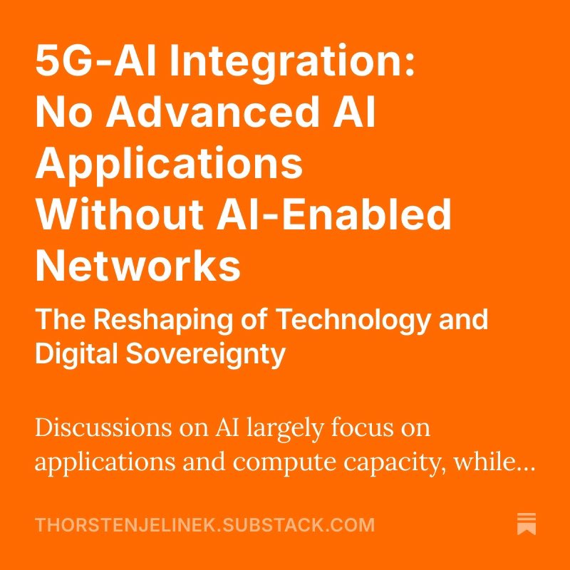 Jelinekt's tweet photo. AI is set to drive productivity 🚀 but only if networks are ready. 5G must itself become ⚙️🤖 AI-enabled. Without this, advanced AI applications simply won’t be possible. https://t.co/Yu4KUW5oen https://t.co/wN3FUJPVzl